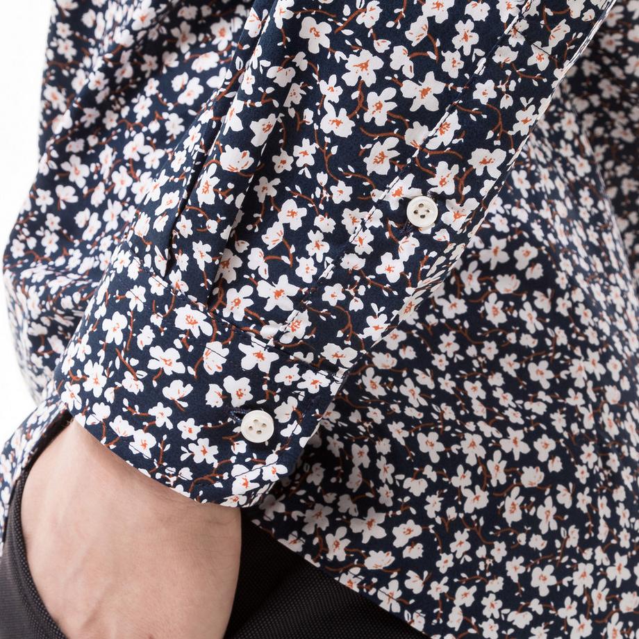 Manor Man Camicia Body Fit Maniche Lunghe Floreale  