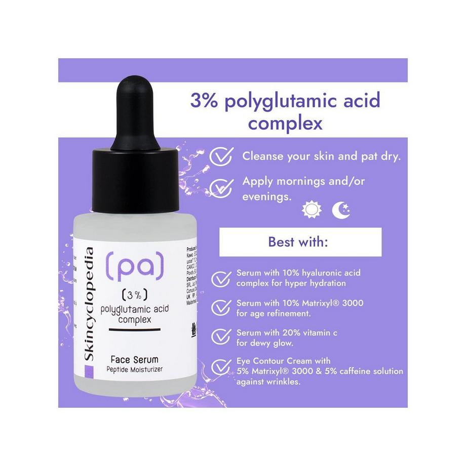 Skincyclopedia  Sérum Visage 3% Polyglutamique 