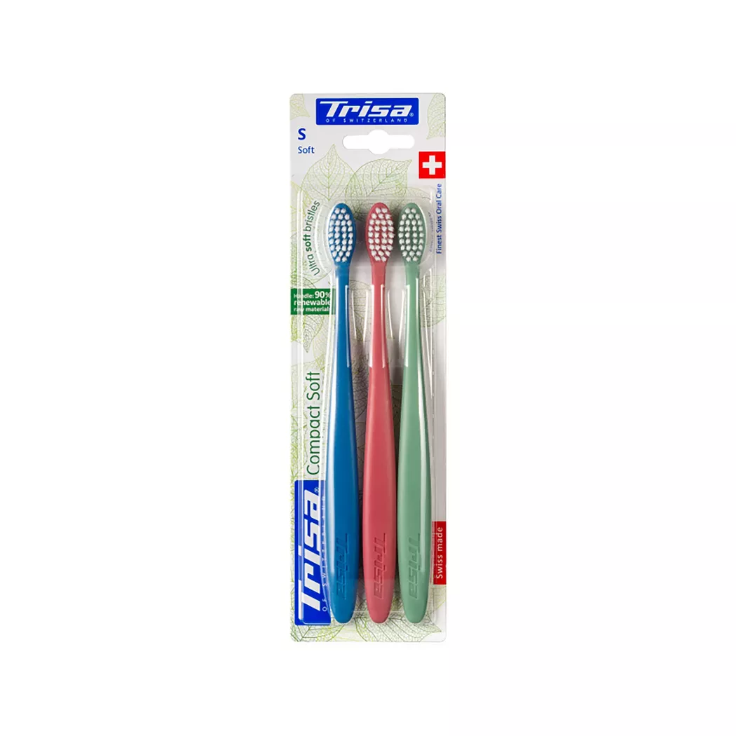 Trisa - Zahnbürste Compact Soft Special Edition TRIO, 3 Stück