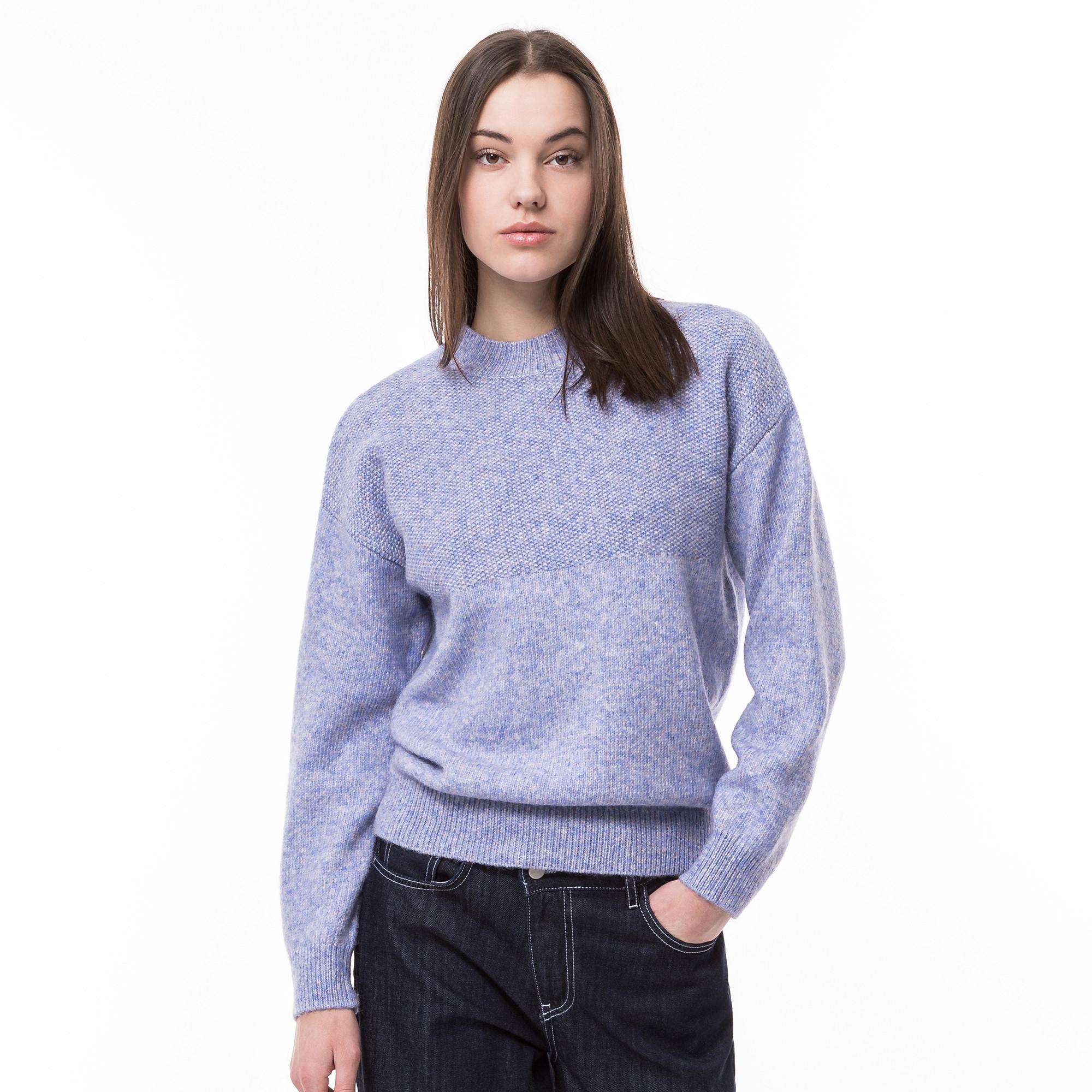 Image of Pullover, Rundhals, Langarm Damen Aquablau L