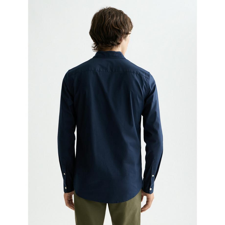 Scotch & Soda Poplin Solid Langarmhemd Slim Fit  