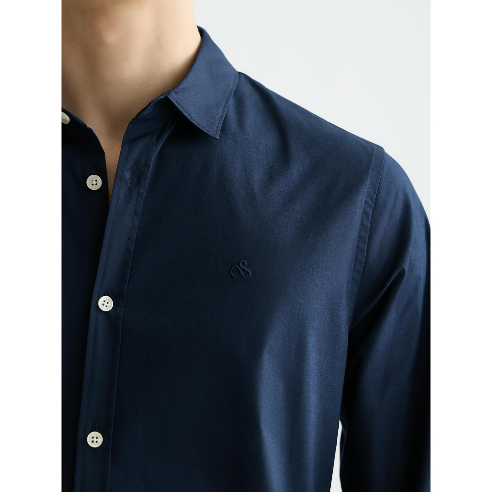 Scotch & Soda CORE Poplin Solid Slim Fit Langarmhemd  