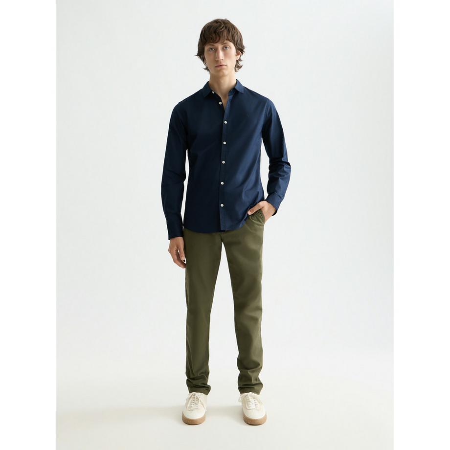Scotch & Soda Poplin Solid Langarmhemd Slim Fit  