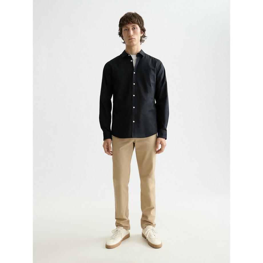 Scotch & Soda Poplin Solid Langarmhemd Slim Fit  
