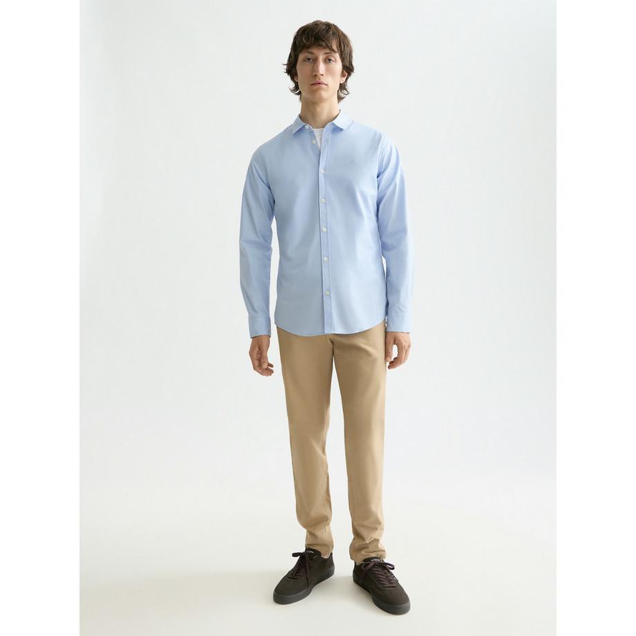 Scotch & Soda Poplin Solid Langarmhemd Slim Fit  