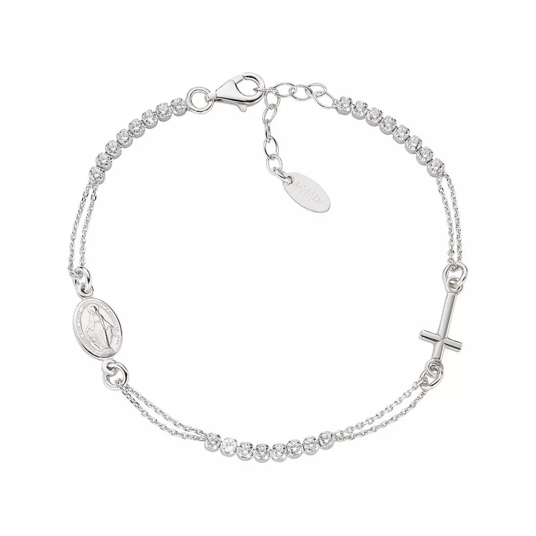 Amen - Armband, Cross, 16+3CM, Silber