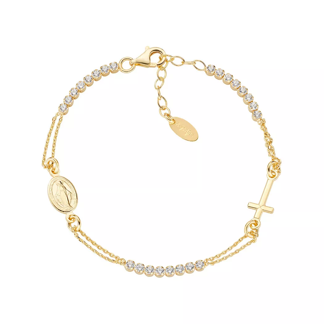 Amen - Armband, Cross, 16+3CM, Gold