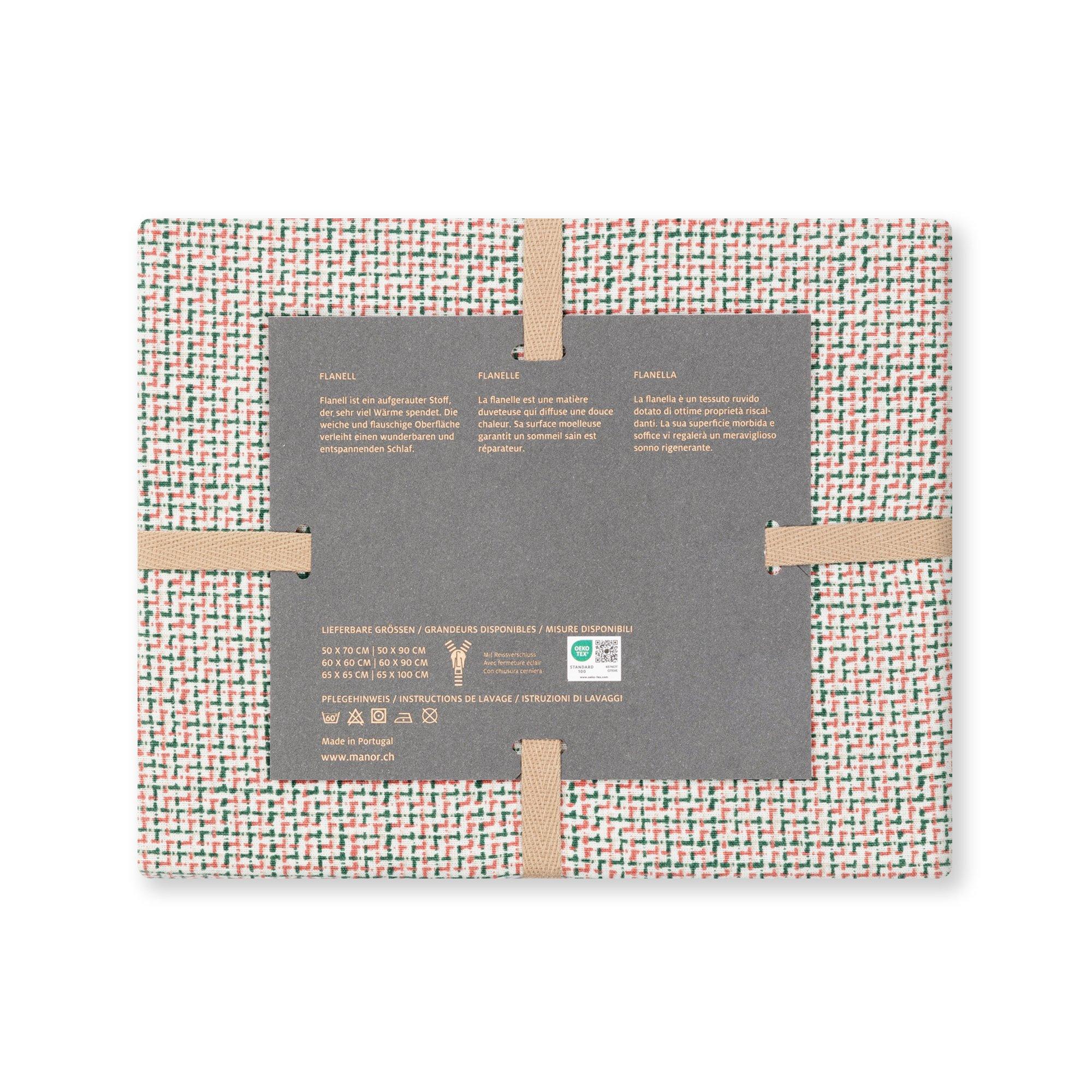 Manor Miharu Taie d'oreiller en flanelle à motifs  