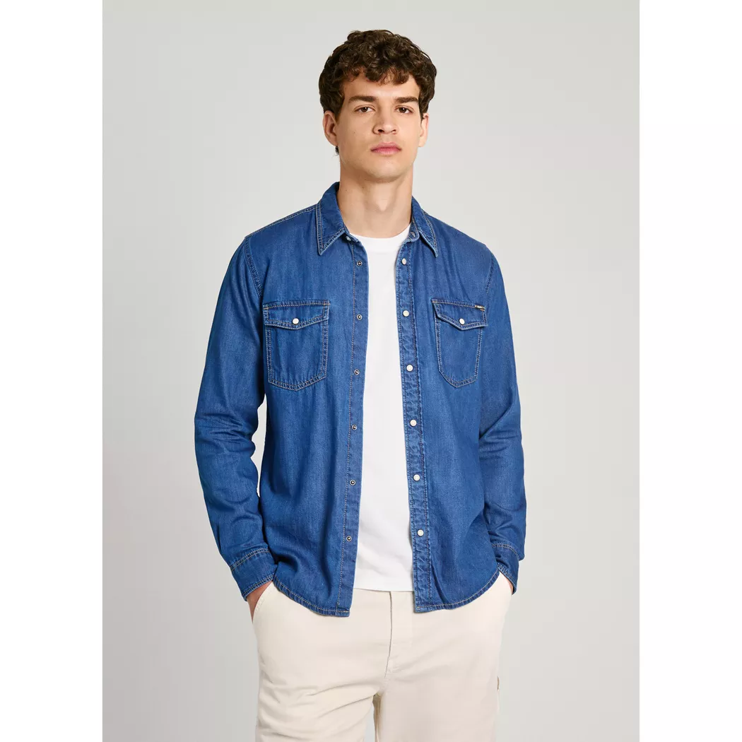 Pepe Jeans London - Hemd, Regular Fit, langarm, für Herren, Blau Denim, Größe S