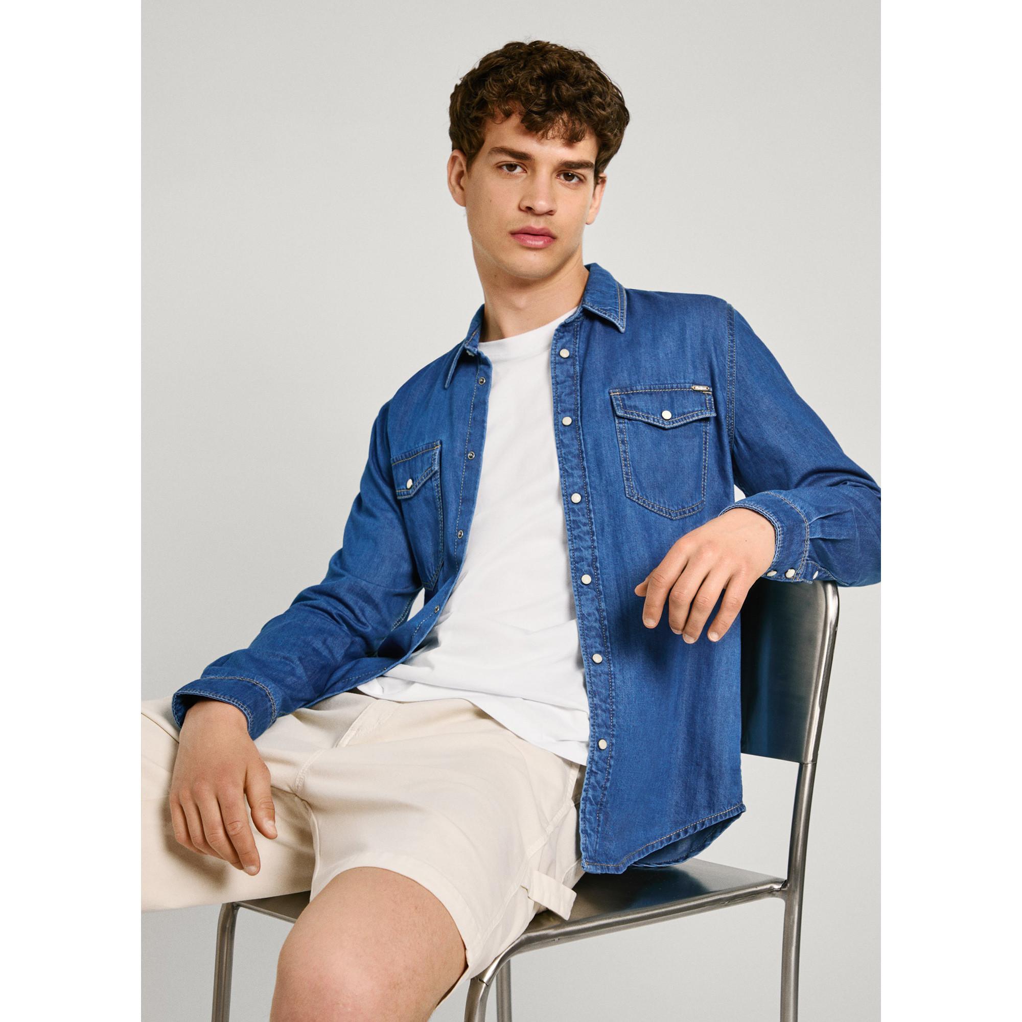 Pepe Jeans London Denim Hemd Regular Fit Langarm  