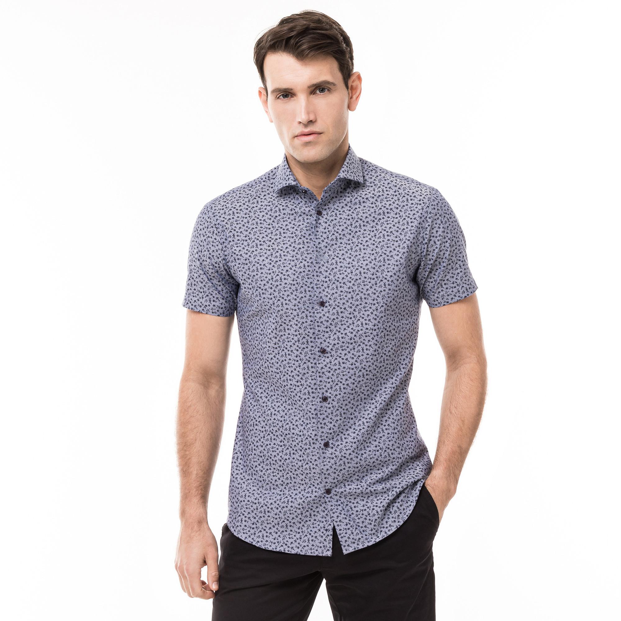 Image of Hemd, Modern Fit, Kurzarm Herren Marine XL