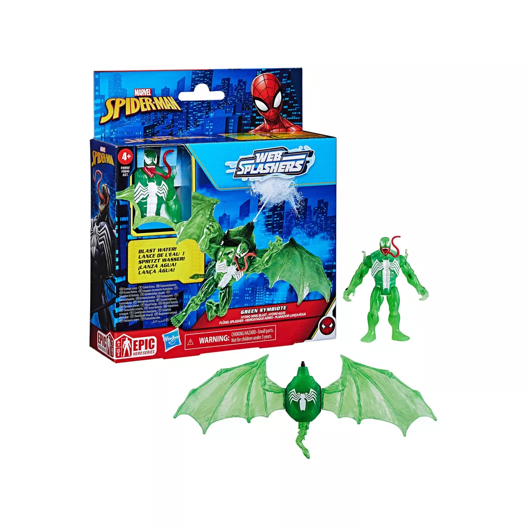 Hasbro - Marvel Spider-Man Green Symbiote Wing Splasher, Multicolor