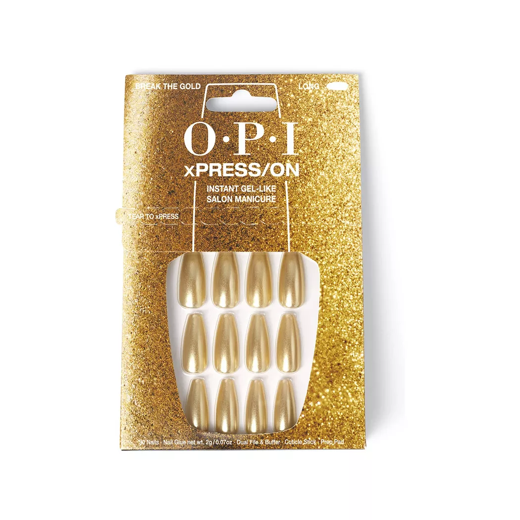 OPI - Break the Gold - Kunstnägel, Xpress/on, 30 Stück