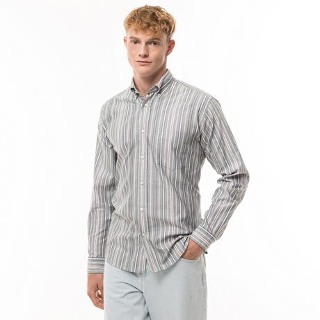 BOSS ORANGE Lambey Gestreiftes Langarmhemd  