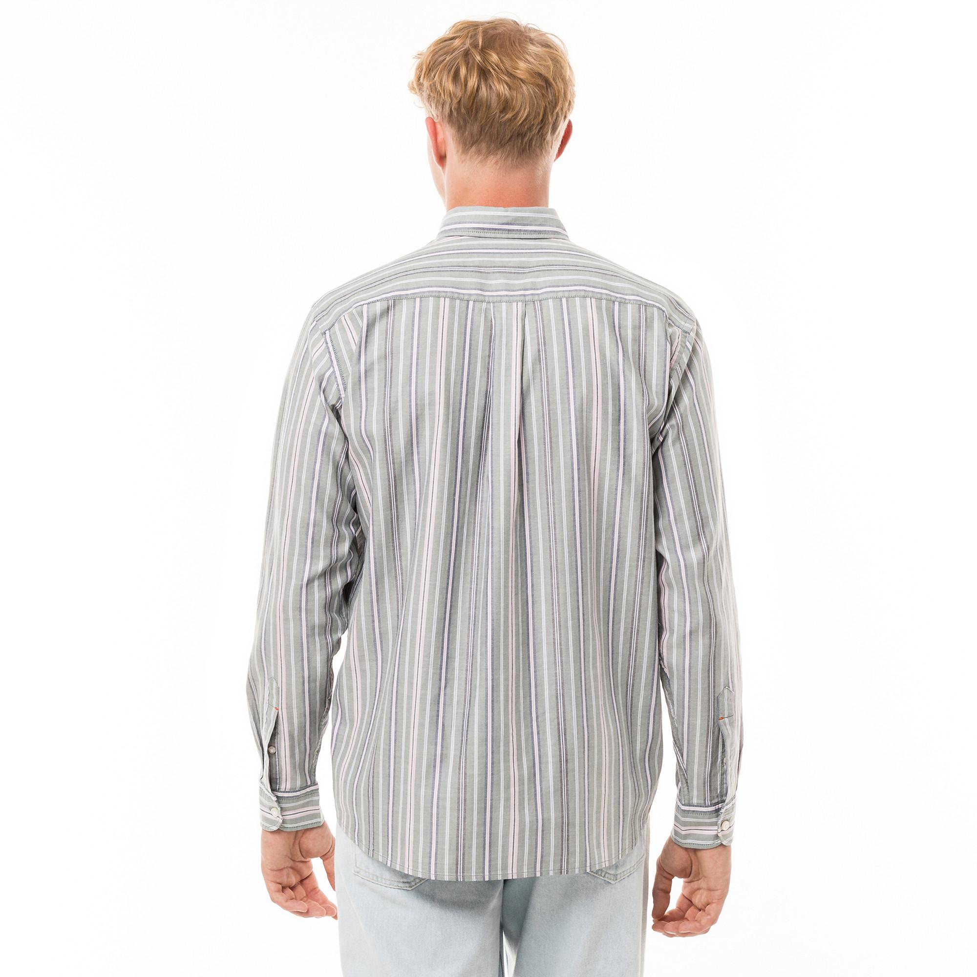 BOSS ORANGE Lambey Gestreiftes Langarmhemd  