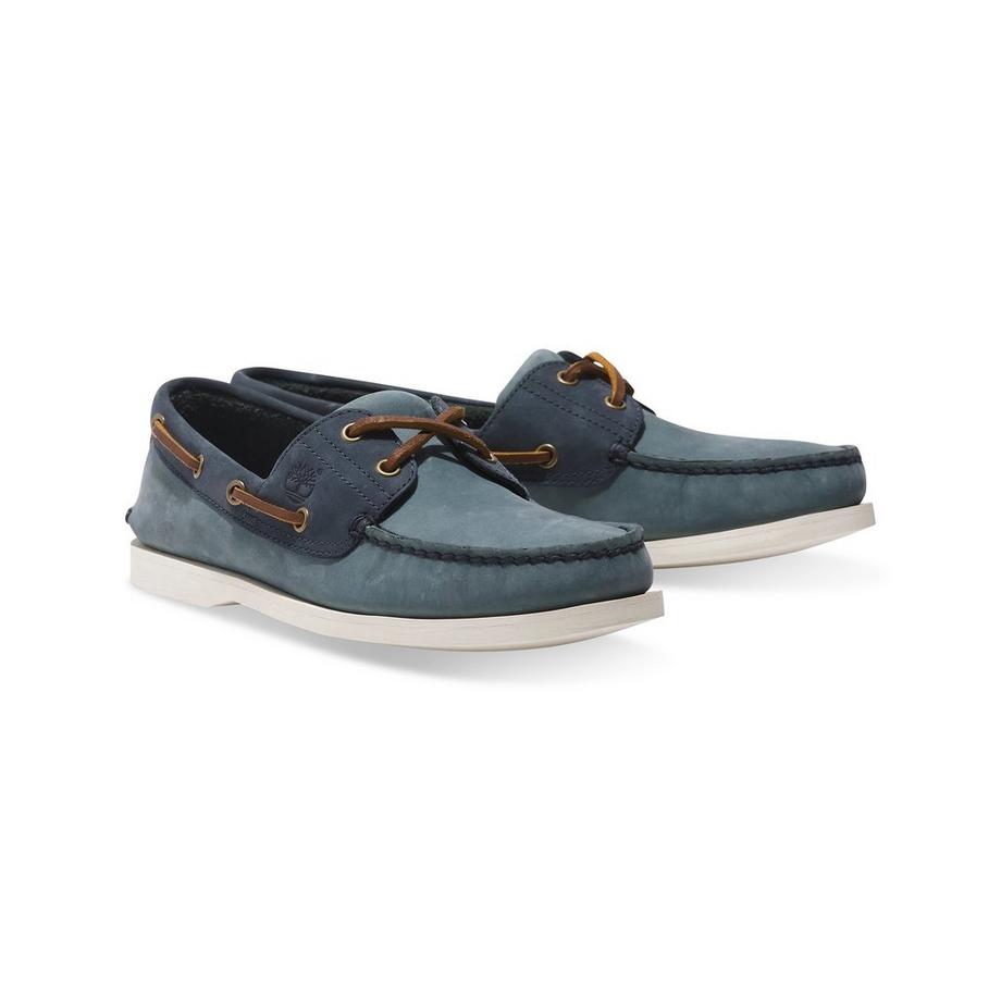 Timberland CLASSIC BOAT BOAT SHOE MEDIUM BLUE NUBUCK Scarpe stringate 