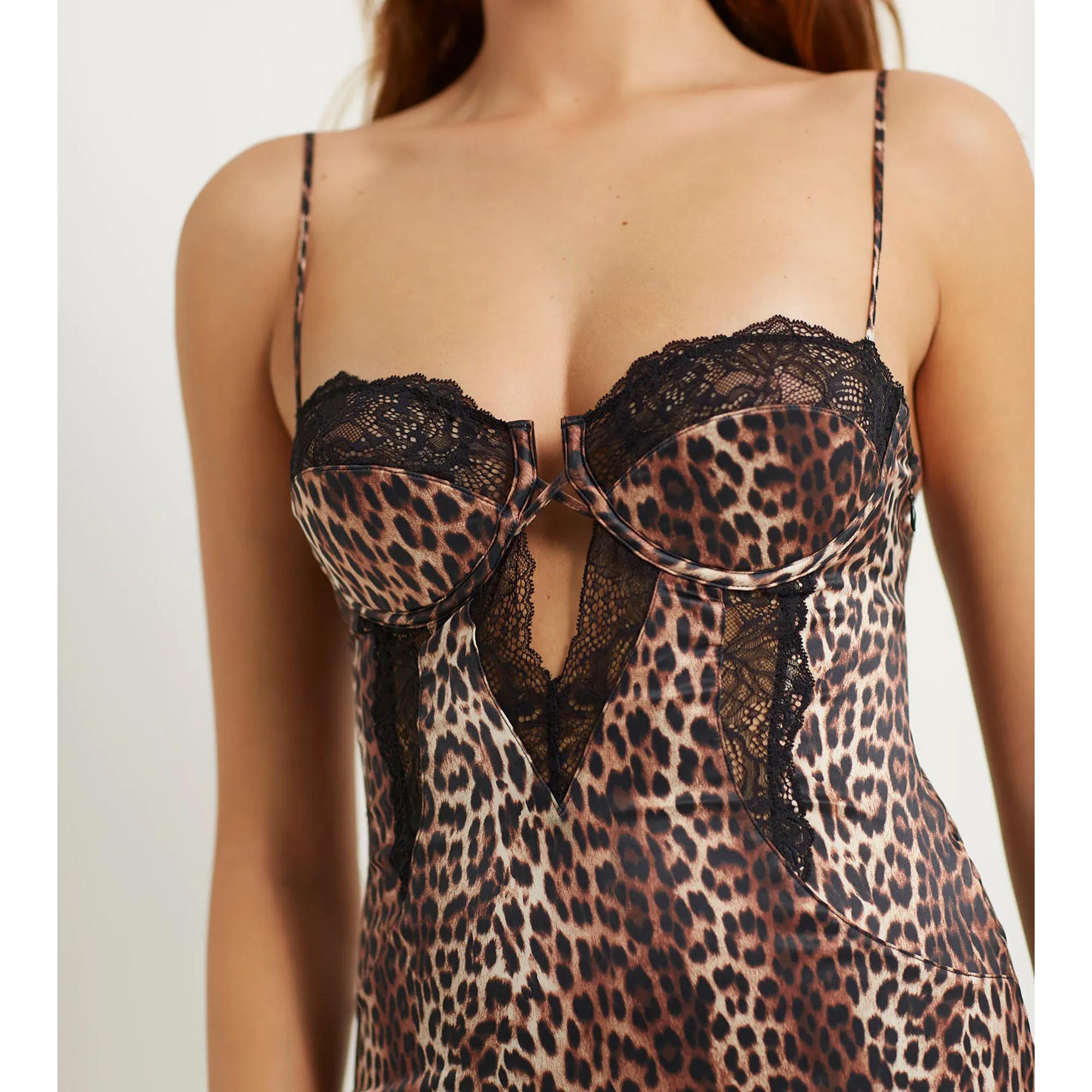 Yamamay Maillot de bain imprimé léopard avec dentelle  