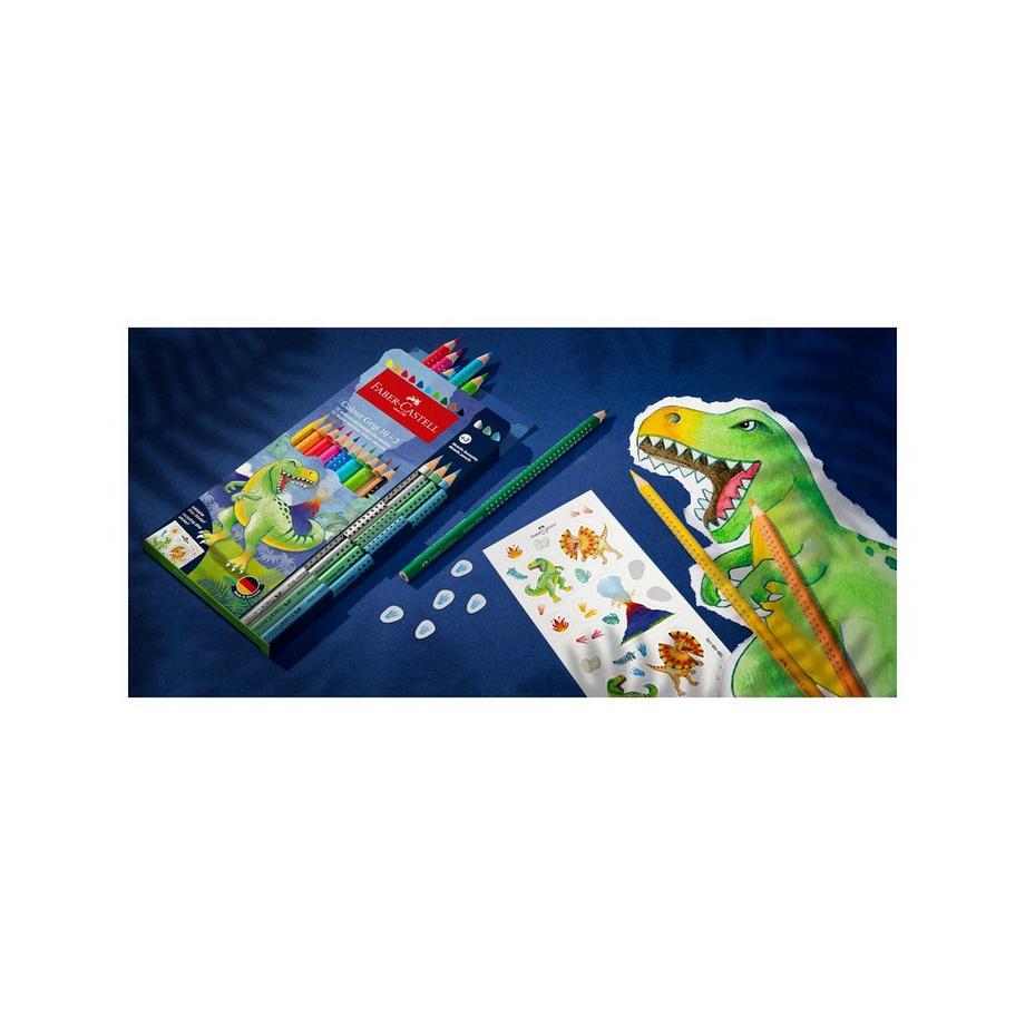 Faber-Castell Crayons de couleur dans une boîte en carton Color Grip Dino 