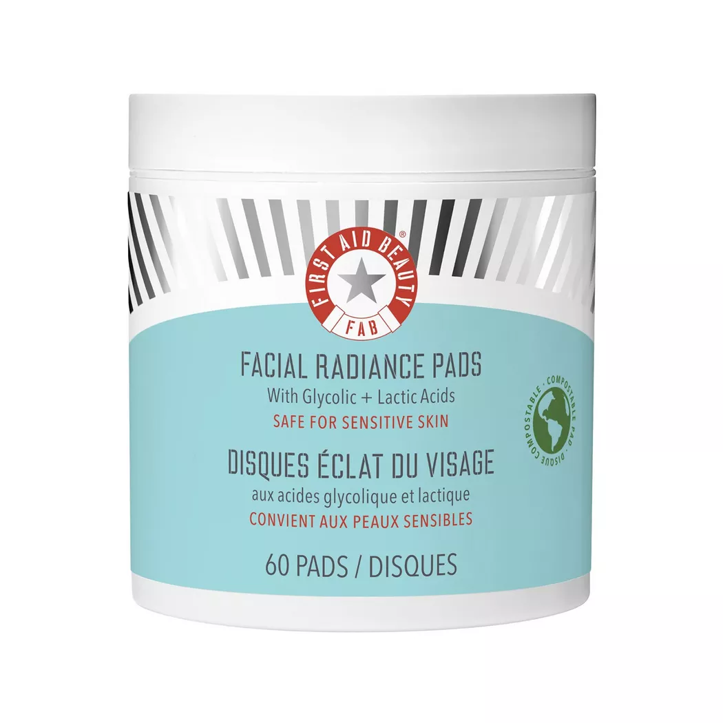 FIRST AID BEAUTY - Disques Eclat du Visage - Pflegepads mit Glycol- und Milchsäure, 60 Stück