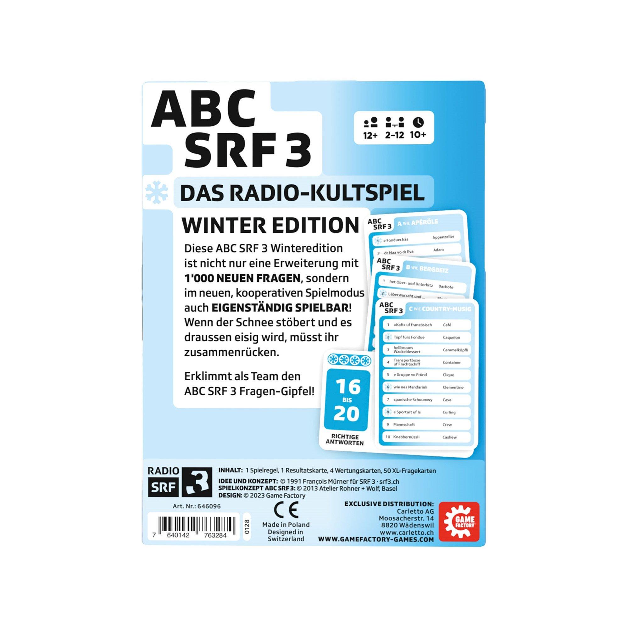 Game Factory  ABC Spiel SRF 3 Winter Edition, Tedesco 
