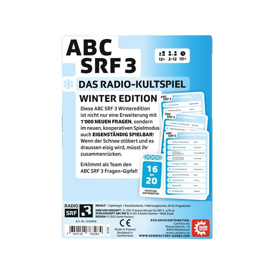 Game Factory  ABC Spiel SRF 3 Winter Edition, Deutsch 