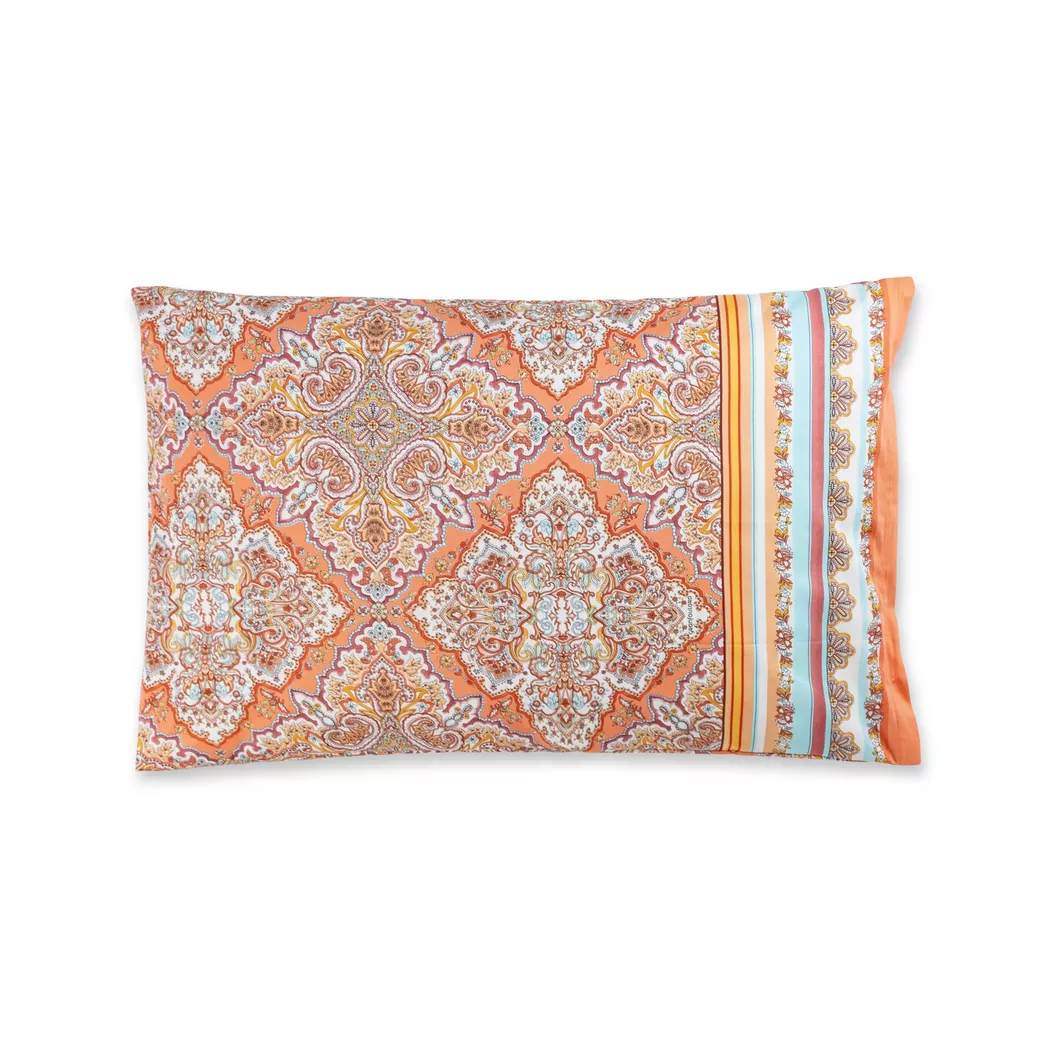 Bassetti - Kissenbezug, Marechiaro Paisley Muster Kissenbezug, 50 x 90 cm, Orange