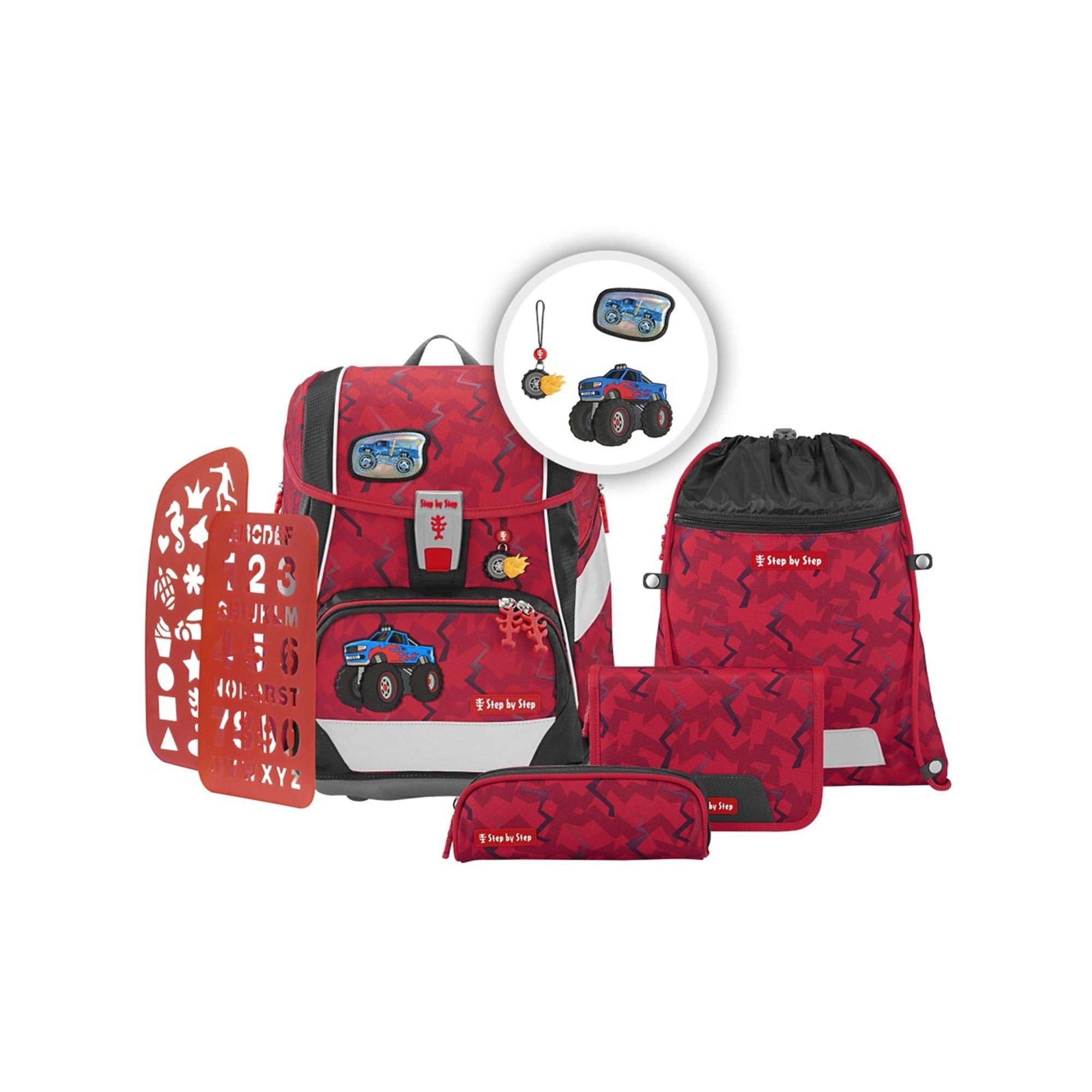 Step by Step Schulrucksack-Set, 6-teilig Monster Truck Rocky 