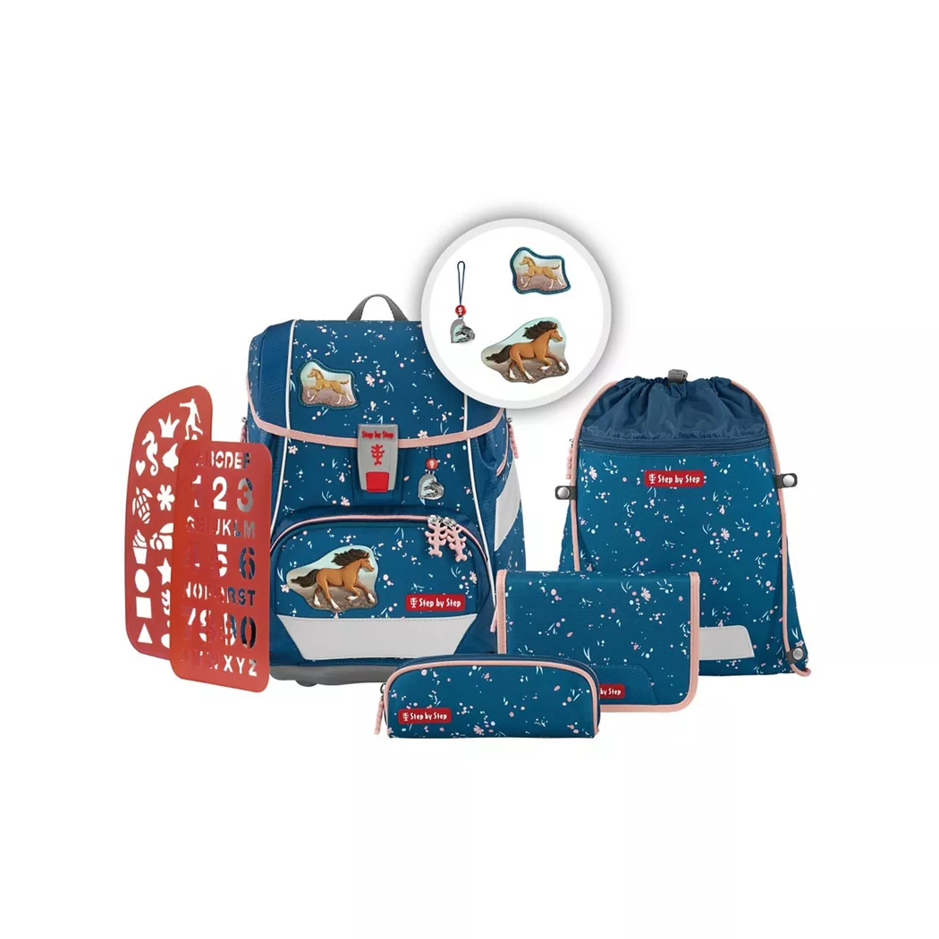 Step by Step - Schulrucksack-Set, 6-teilig, 40X29X20CM, Multicolor
