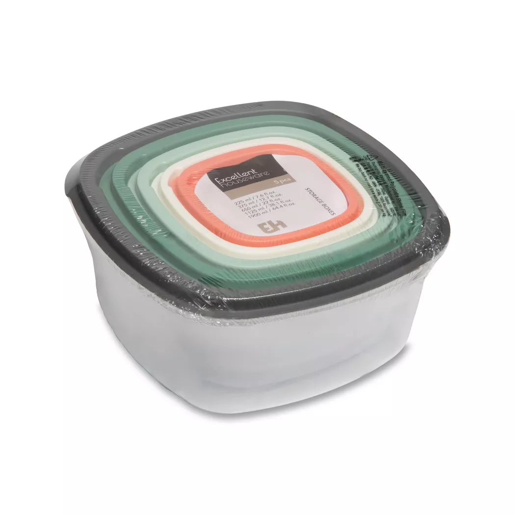 Excellent Houseware - Dosen-Set, 18 x 18 cm, Multicolor
