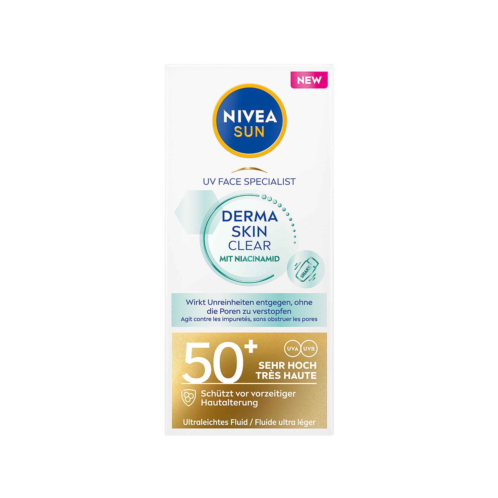 NIVEA SUN  Sun UV Face Derma Skin Clear SPF 50+ 