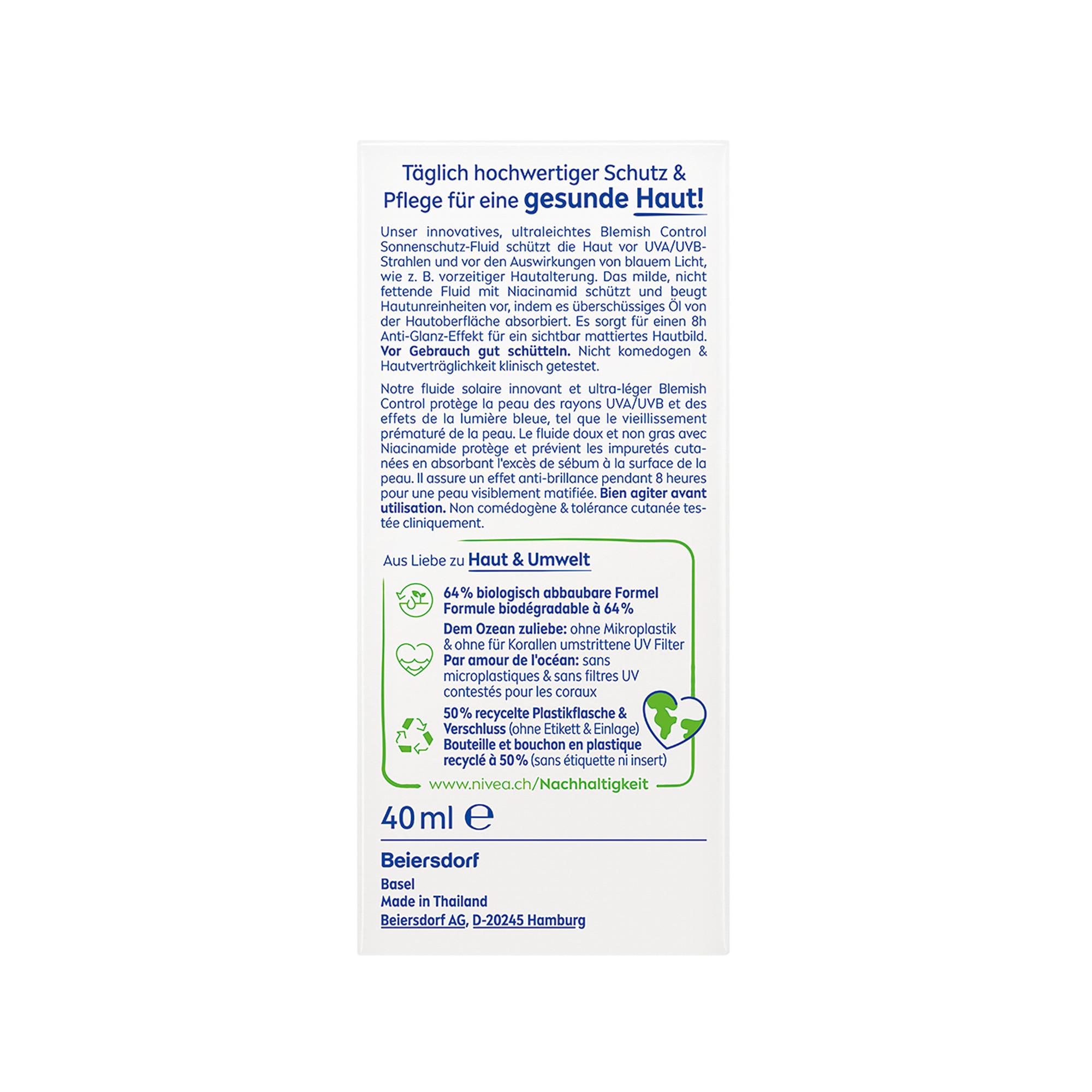 NIVEA SUN  Sun UV Face Derma Skin Clear SPF 50+ 