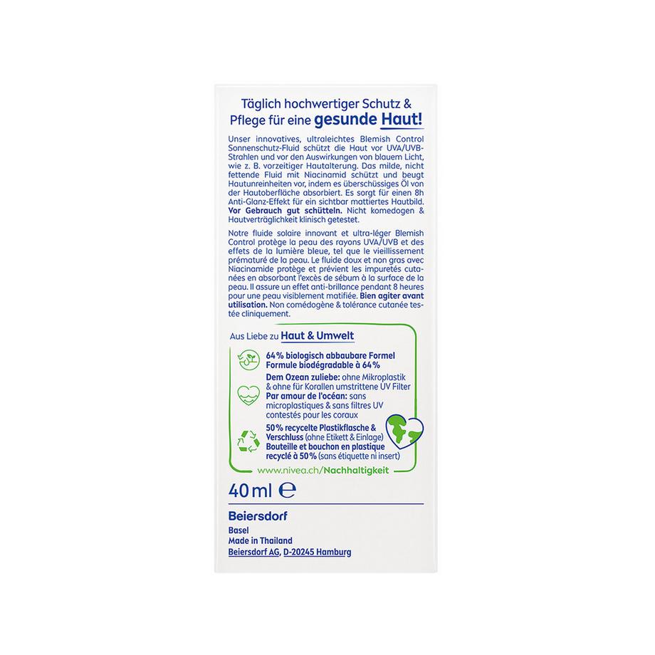 NIVEA SUN  Sun UV Face Derma Skin Clear SPF 50+ 