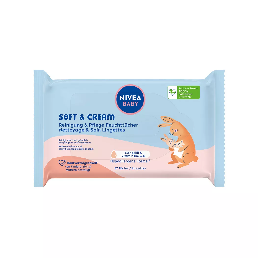 Nivea - Baby SOFT & CREAM Feuchttücher, 57 Stück