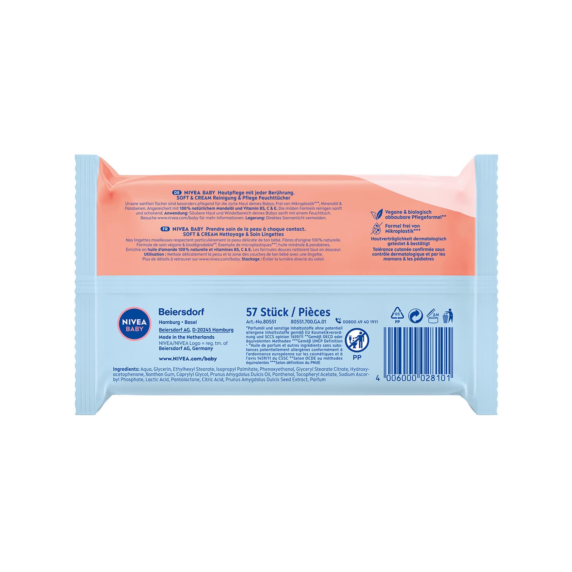 NIVEA  Baby SOFT & CREAM Lingettes humides 