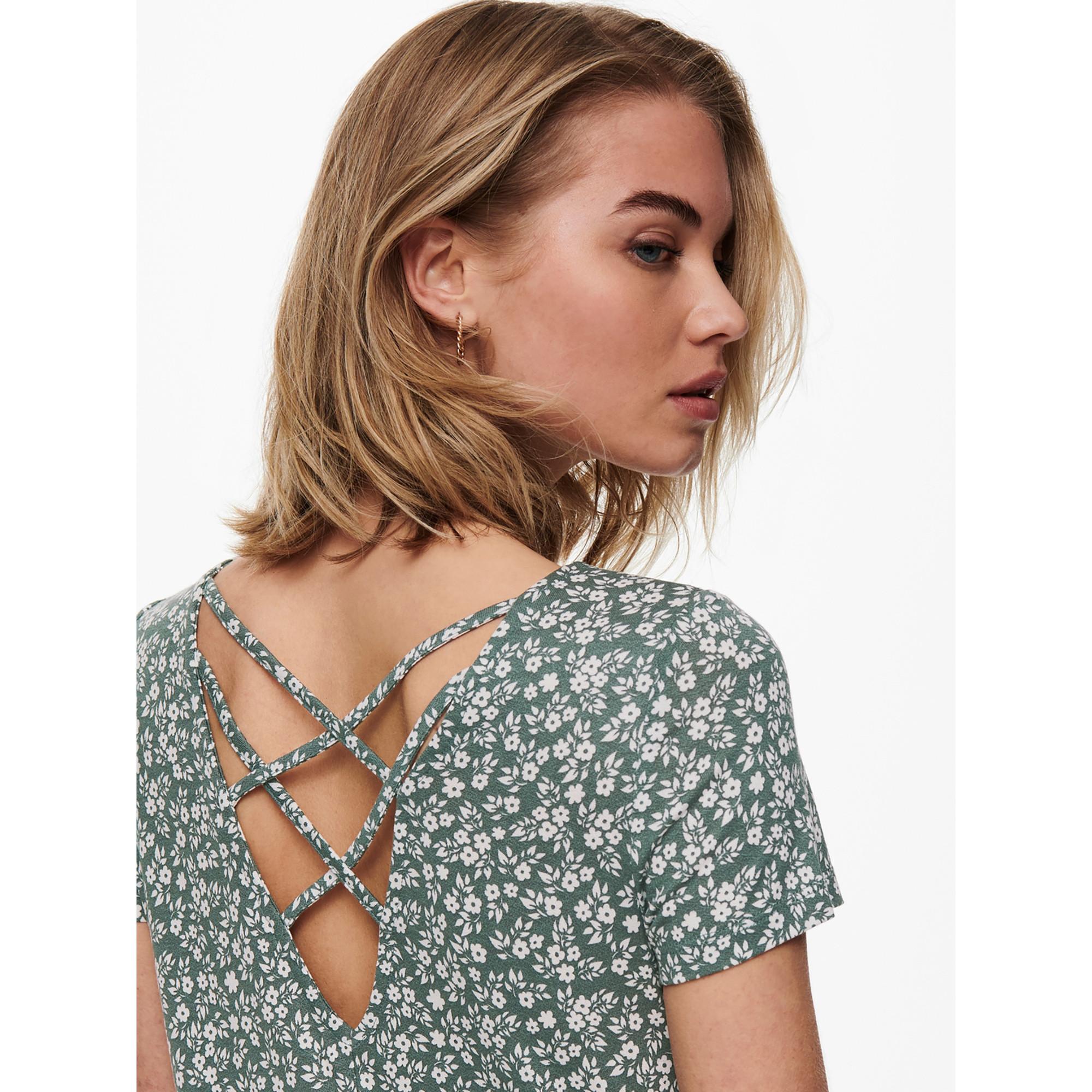 ONLY Robe à Manches Courtes Imprimé Floral  