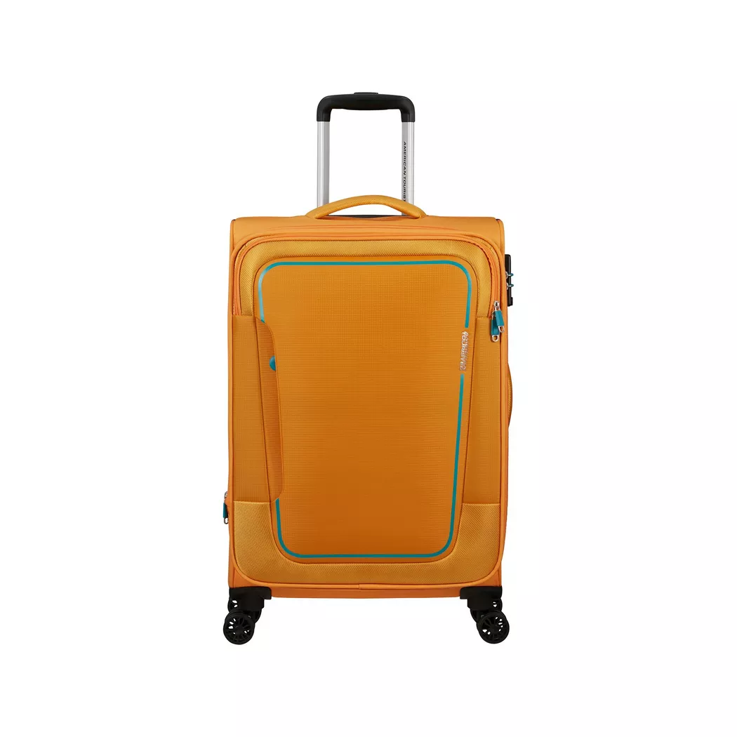 American Tourister Spinner Hard Shell Suitcase Yellow 68cm