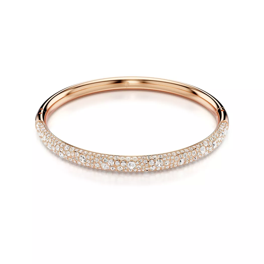 Armreif SWAROVSKI "Schmuck Geschenk Sublima Armreif" Gr. L, rosa (roségoldfarben, kristallweiß, kristallweiß), Armbänder, Damen, L, Metall, Armreif, mit Swarovski Kristall 3