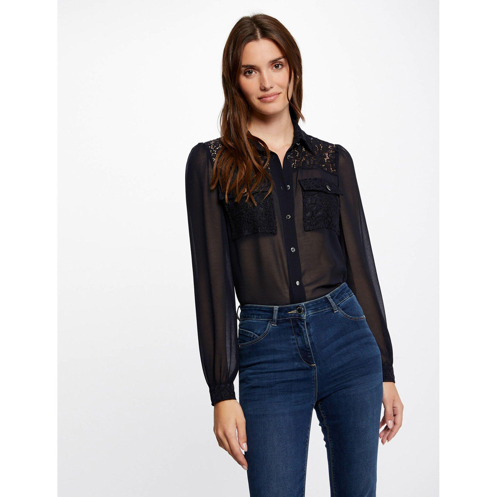 Image of Hemd, Langarm Damen Dunkelblau 34