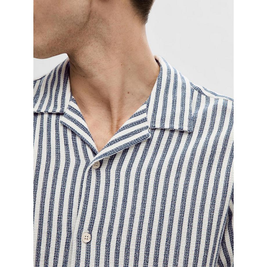SELECTED Relaxed Sal Camicia a Righe Maniche Corte  
