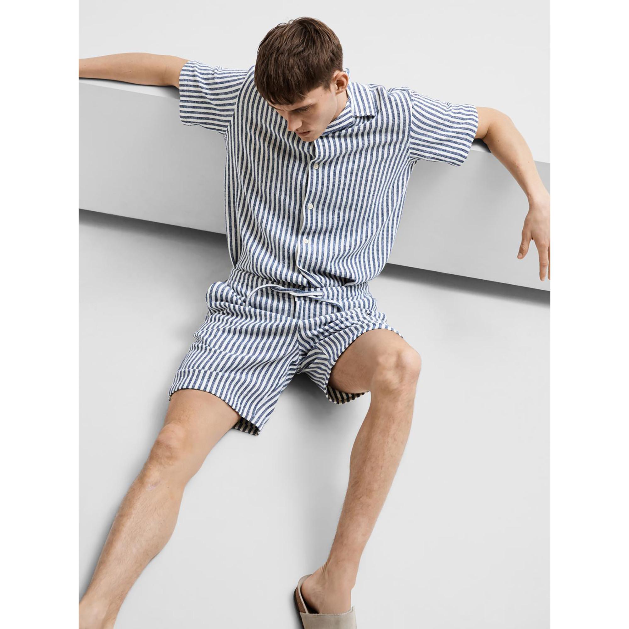 SELECTED Comfort Brody Sal Short Rayé à Cordon de Serrage  