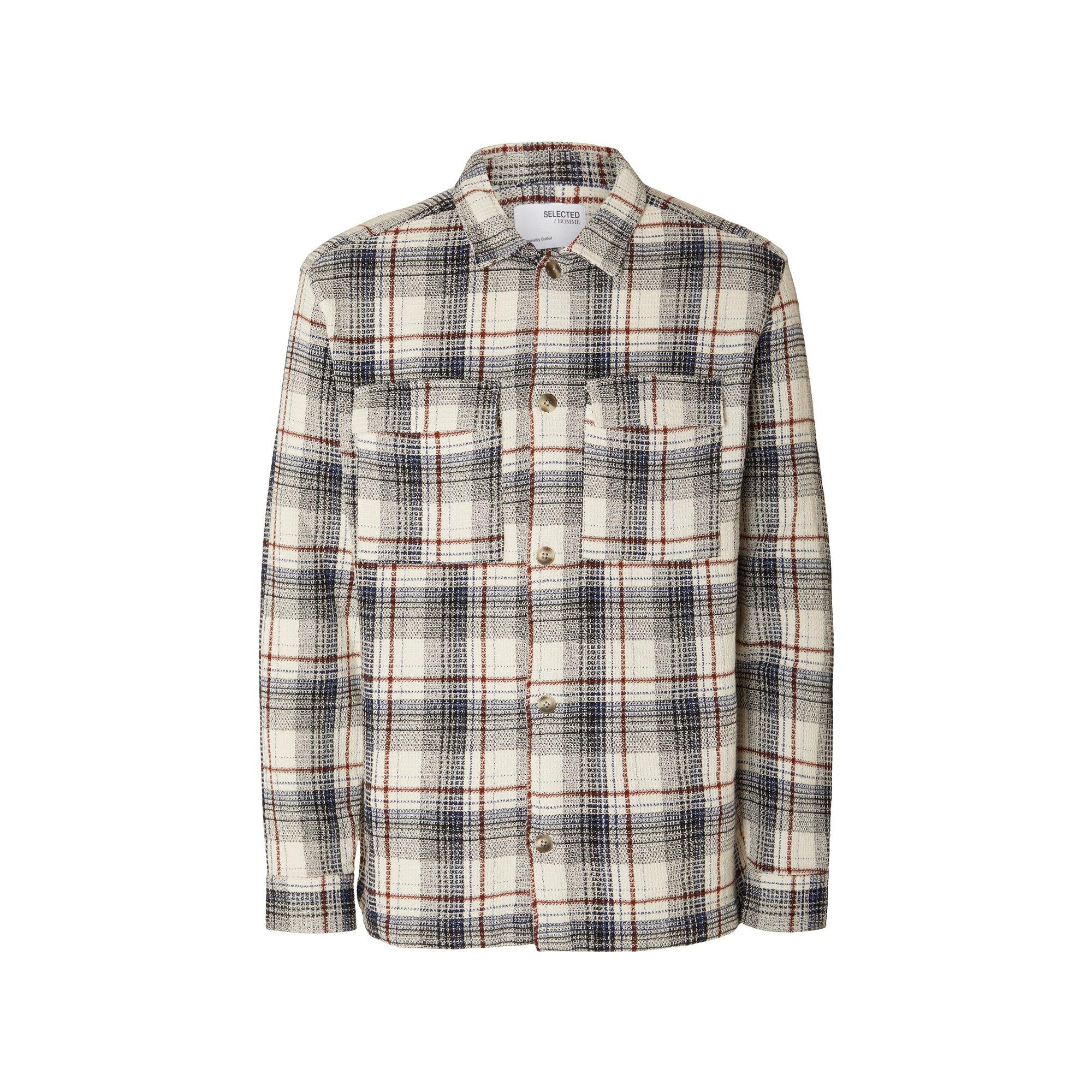 SELECTED SLH WAFFLE OVERSHIRT LS CHECK Overshirt 