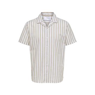 SELECTED Gestreiftes Kurzarm Leinenhemd  