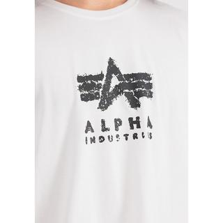 Alpha Industries Grunge Logo T rundhals T-Shirt, Regular Fit, kurzarm 