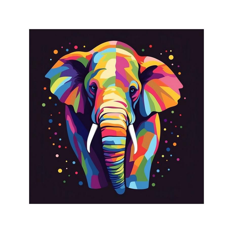 Figured'Art Mini Diamond Painting Eléphant Abstrait Pop Art 