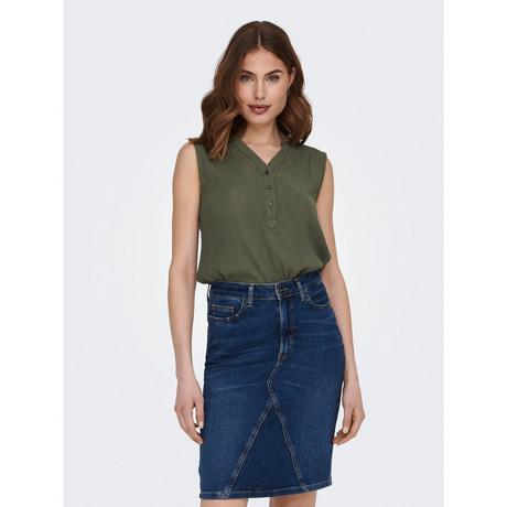 ONLY Ärmellose V-Ausschnitt Bluse  