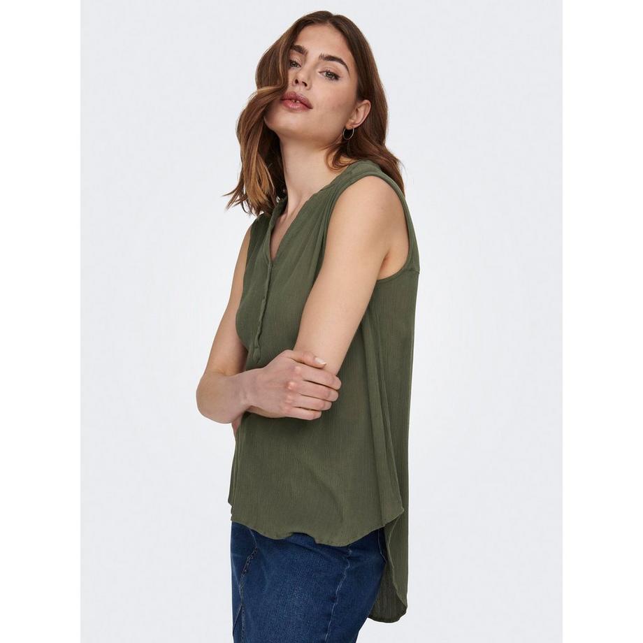 ONLY Ärmellose V-Ausschnitt Bluse  
