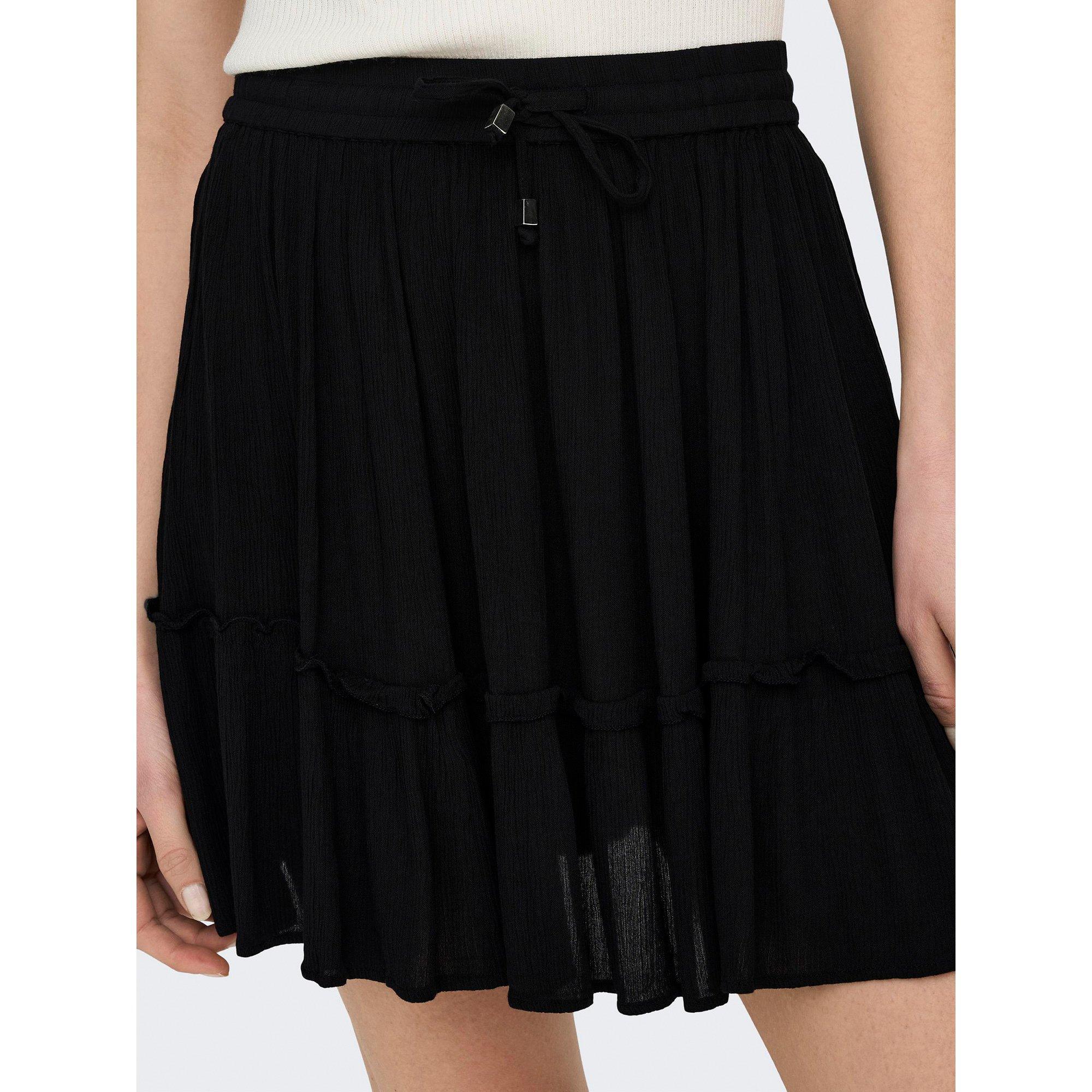 ONLY Minirock mit Rüschen und Tunnelzug  