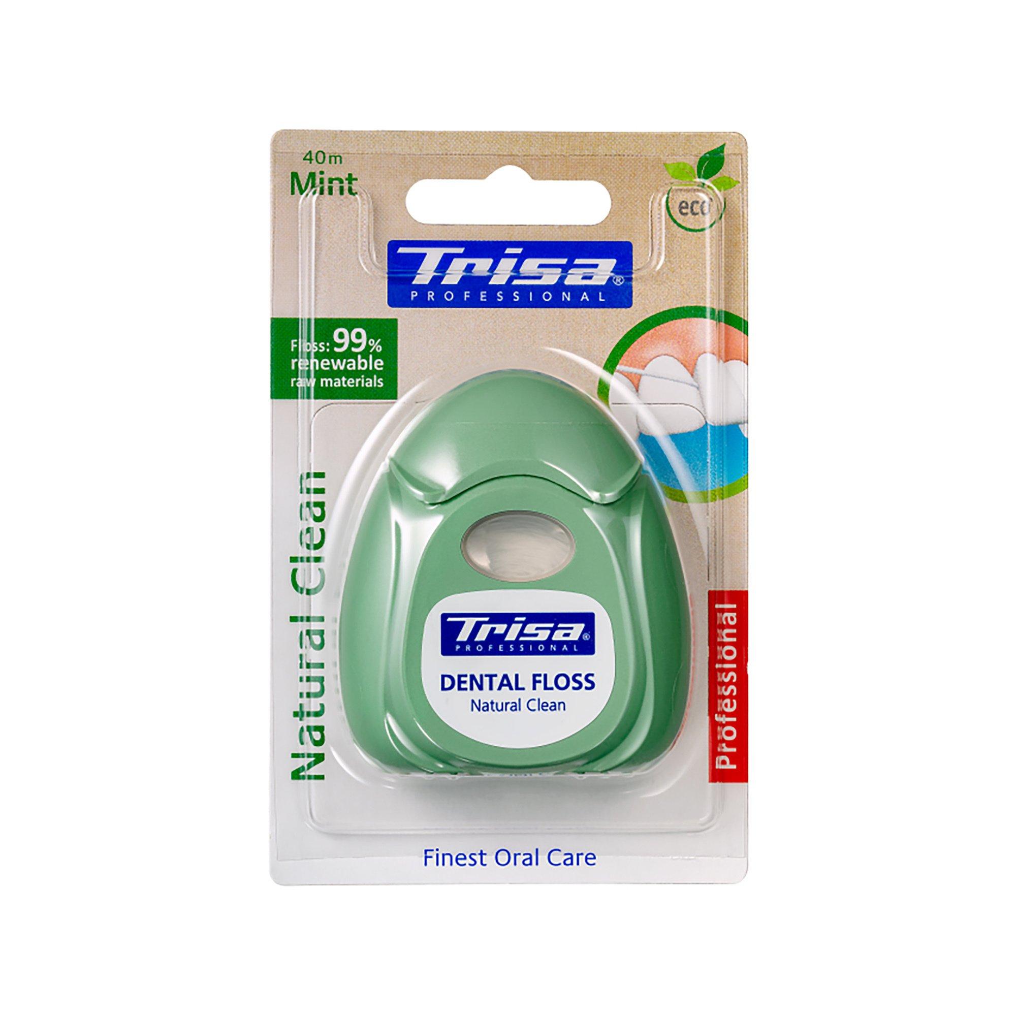 Trisa  Zahnseide Natural Clean, mint, 40m 