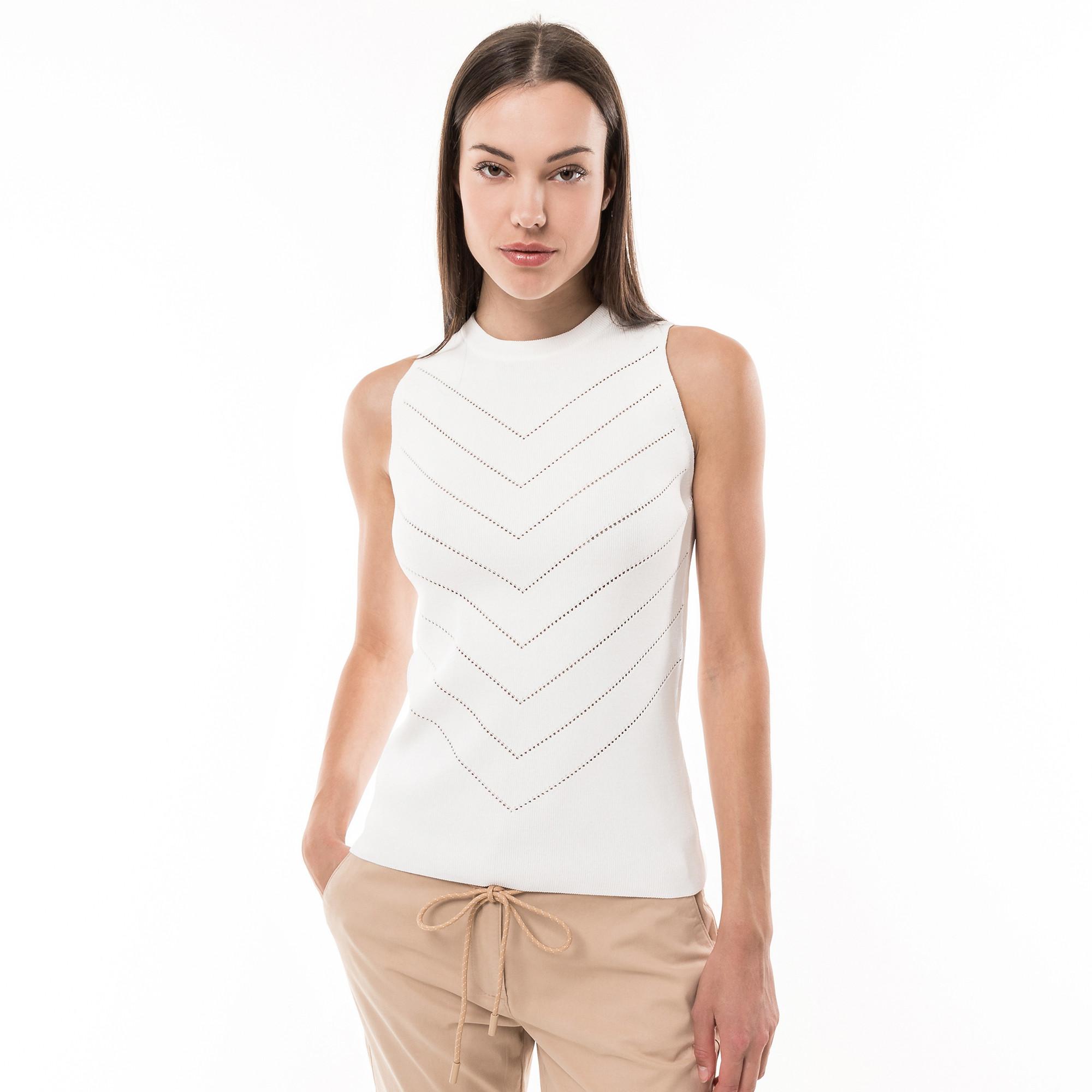 Image of Strickgilet Damen Weiss 40