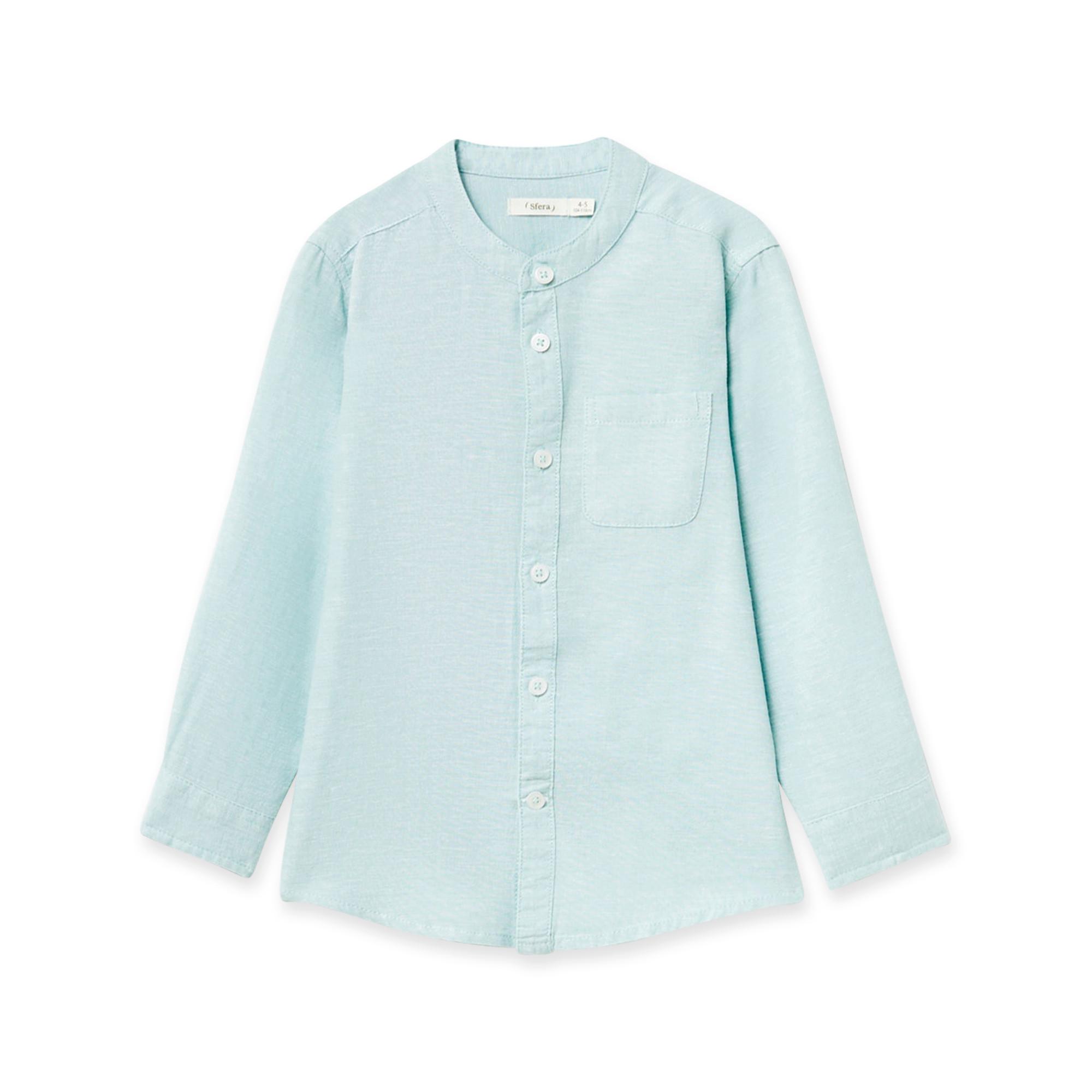 Image of Hemd, Langarm Jungen Himmelblau 104-110